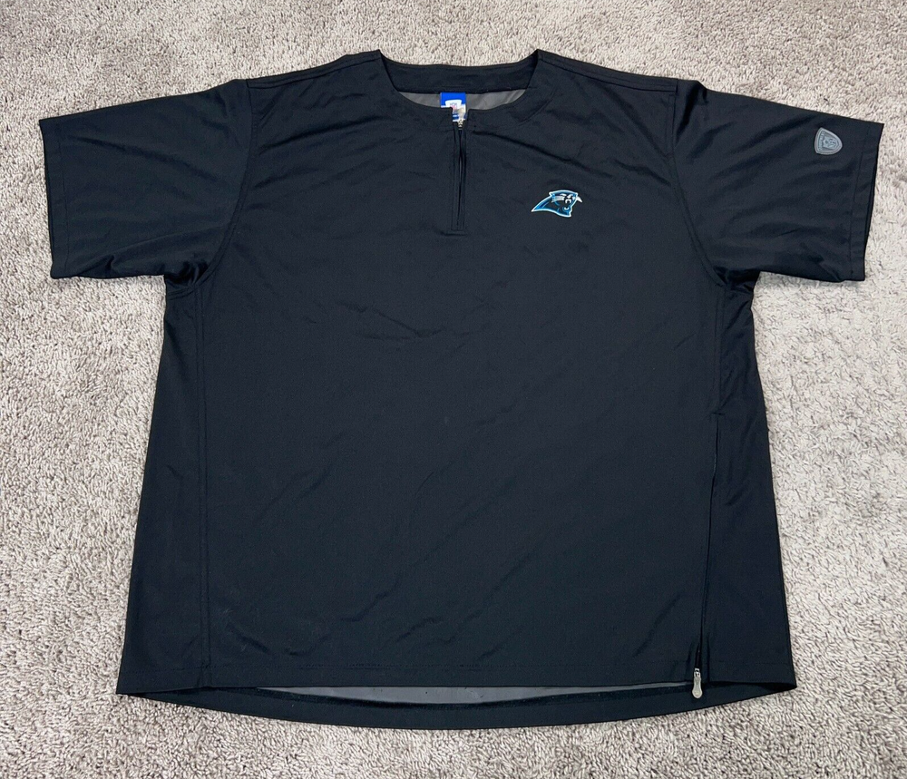 Vintage Carolina Panthers Shirt Mens 2XL Lined Warm Up Pullover Zip NFL Reebok