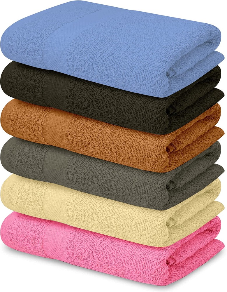 Soft 100% Cotton Multi-Color Washcloth Set - 27x54, Pack of 6