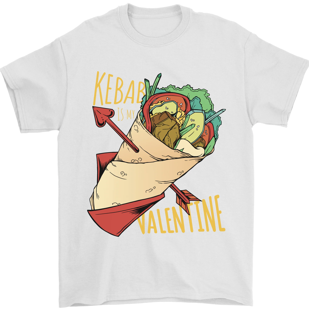 Singles Day Anti Valentines day Kebab Mens T-Shirt 100% Cotton