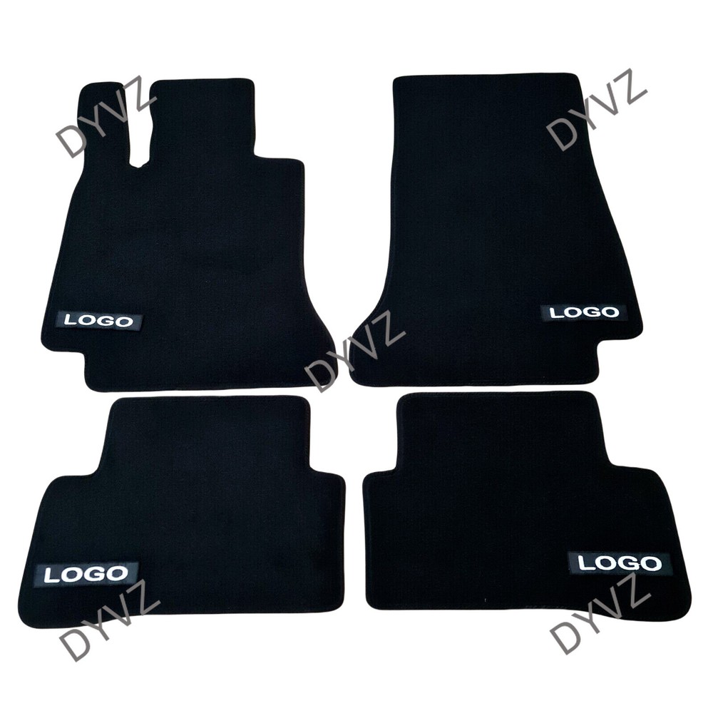 Premium Black Velour Car Mats for Mercedes C-Class W205 2015-2021