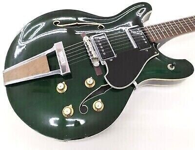YAMAHA SA-30T Semi-Acoustic Green Guitar Pre-Owned Imported From Japan