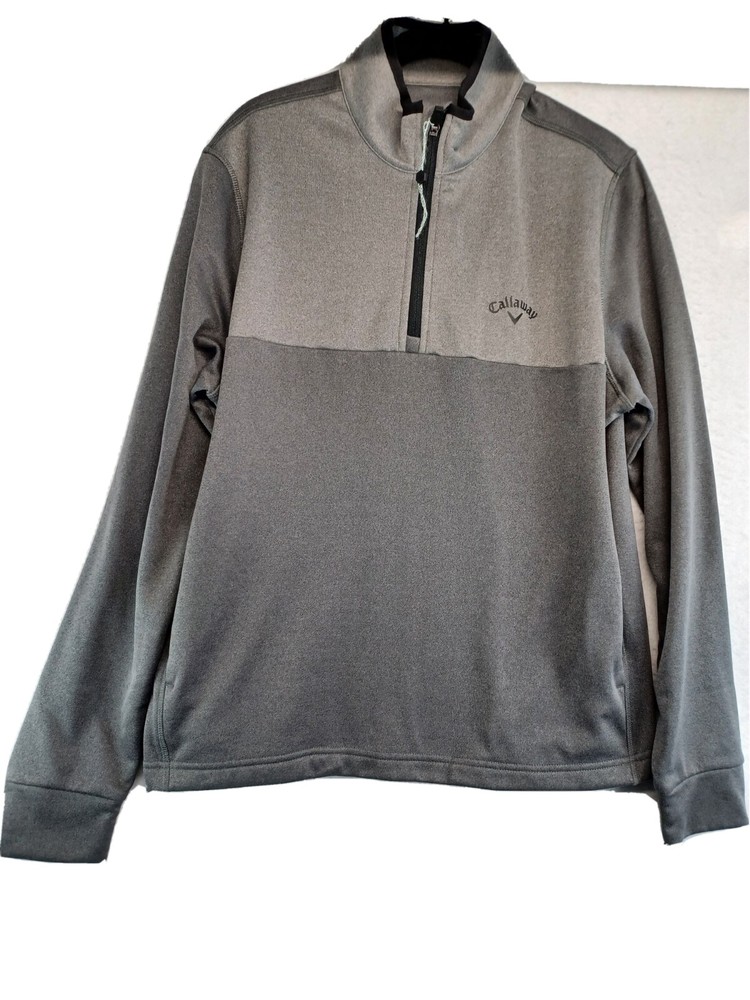 Callaway Men's Gray Petite Small Golf 1/4 Zip Pullover Sweater Long Sleeve