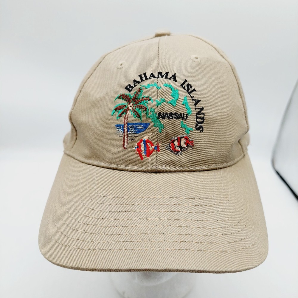 Nassau Bahamas Hat Cap Adjustable Snapback Tan Embroidered
