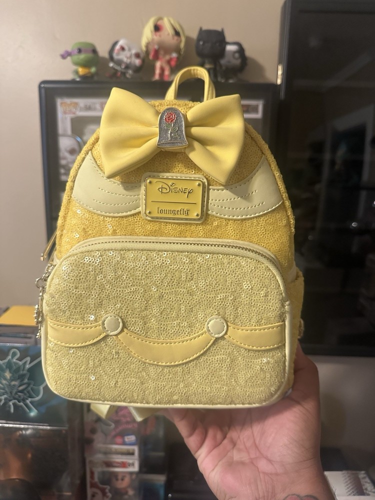 Loungefly Exclusive Beauty and The Beast Belle Sequin Mini Backpack  (NWT)