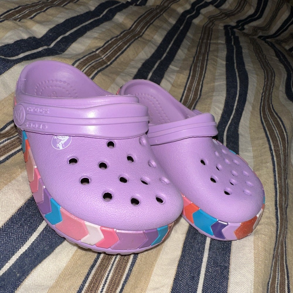 Crocs Clog Sandals Sz C7 Childrens Sandals Little Kids Toddler Slip On Purple