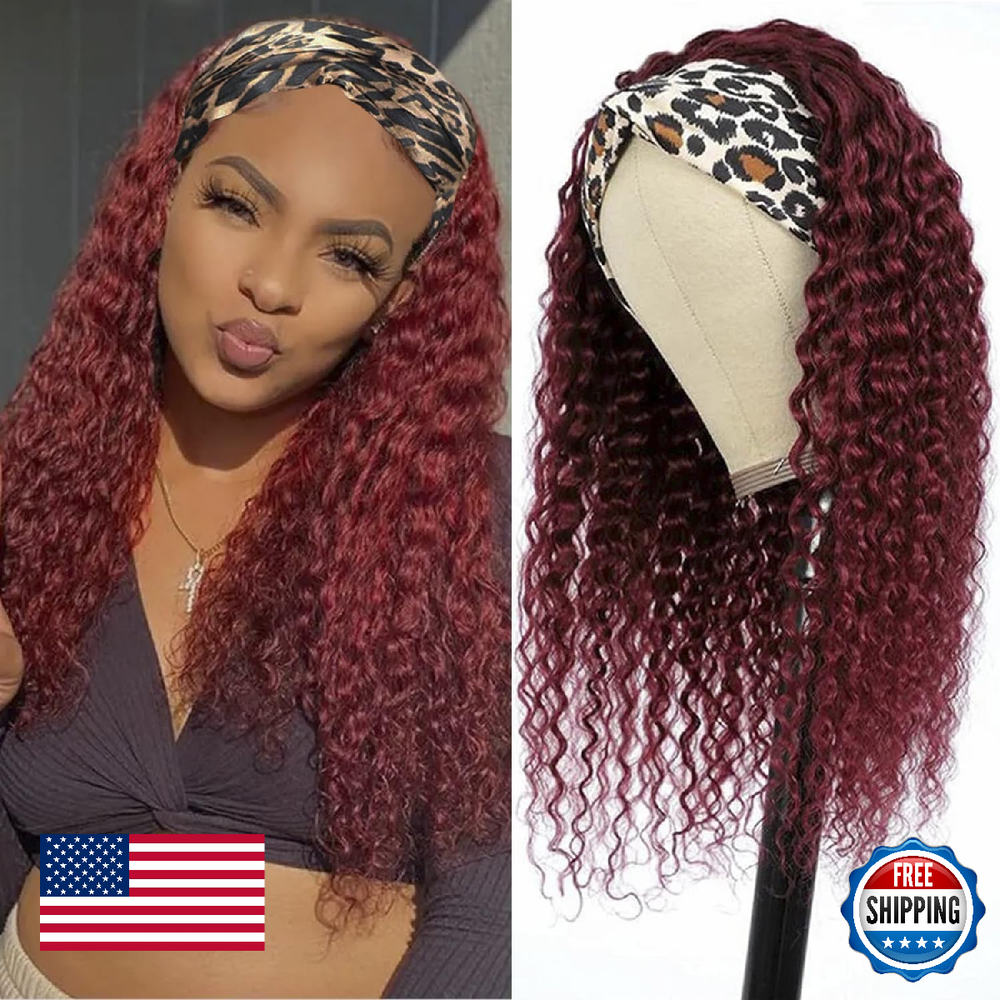 Bellarayine Deep Wave Headband Wig Human Hair Glueless Curly Virgin Brazilian