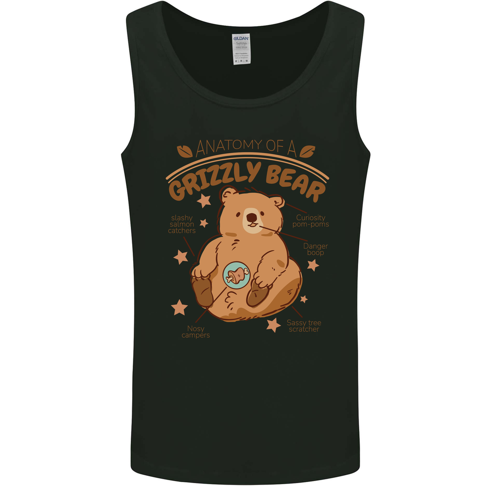 Grizzly Bear Mens Vest Tank Top Design and Features