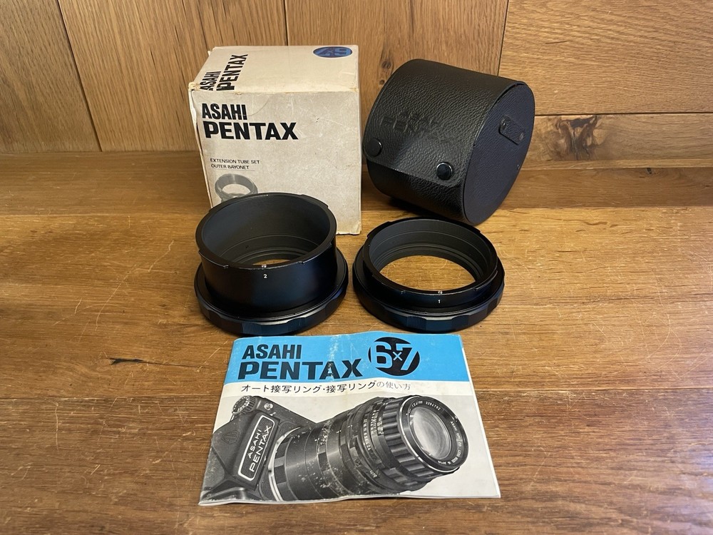 *Rare : Almost Mint* Pentax 6x7 Extention Tube Ring Outer bayonet type 1 & 2 Set