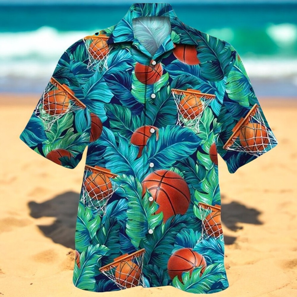 Basketball Enthusiast Hawaiian Shirt for Men Summer US Size Style