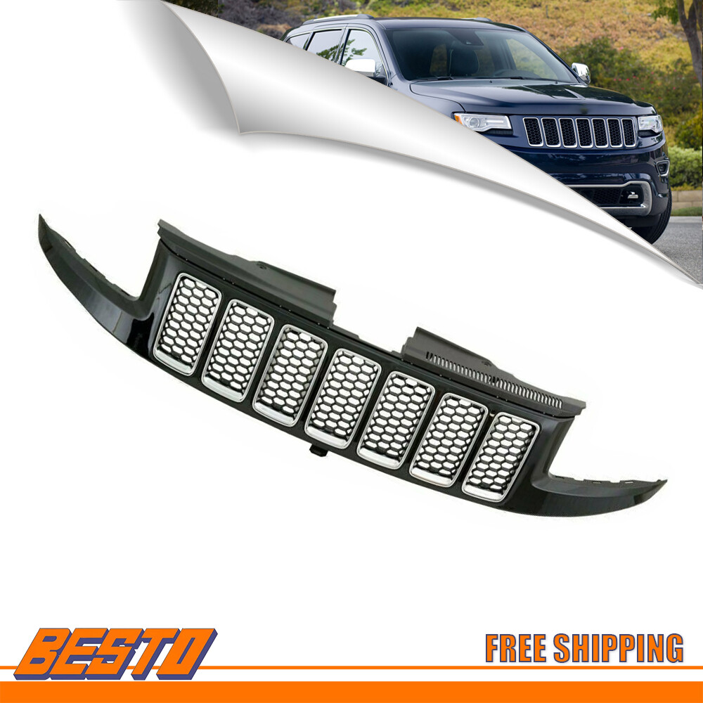 Front Bumper Upper Grille Grill For Jeep Grand Cherokee 2014 2015 2016 Chrome
