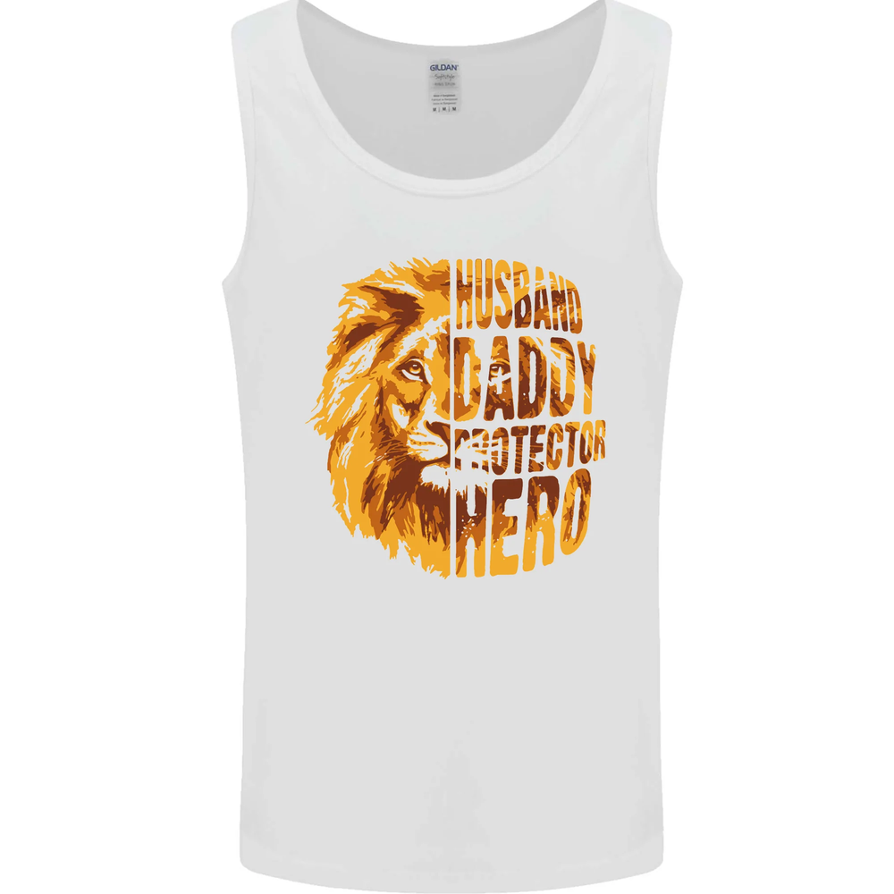 Husband Daddy Protector Hero Fathers Day Mens Vest Tank Top