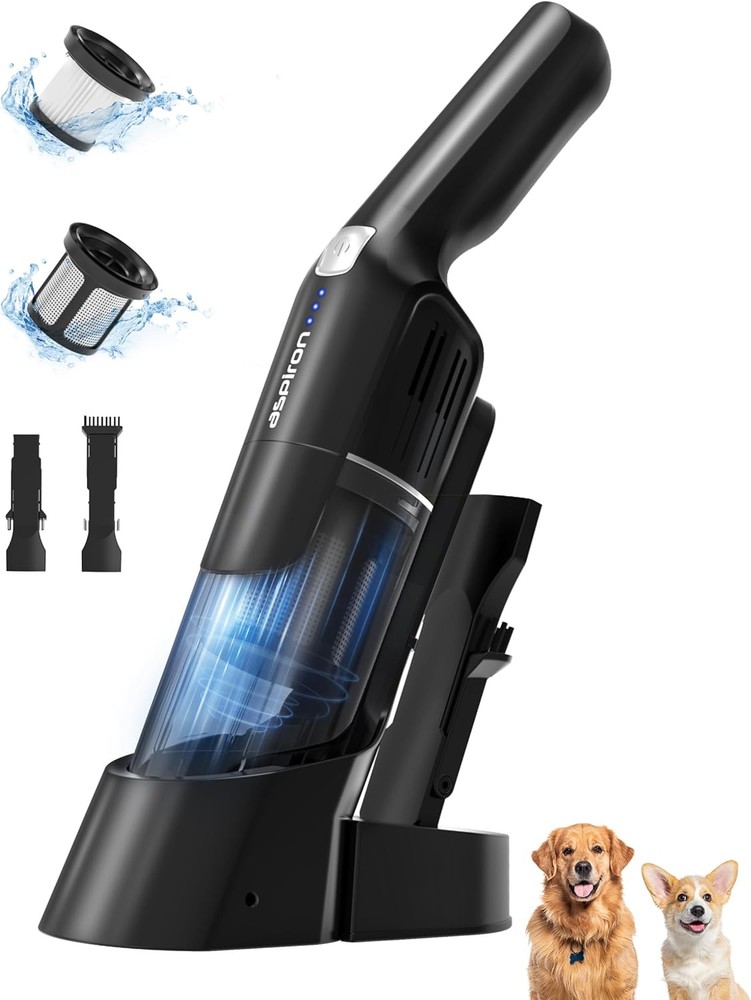Aspiron Cordless Handheld Vacuum, 15KPA Powerful Car Black Silver