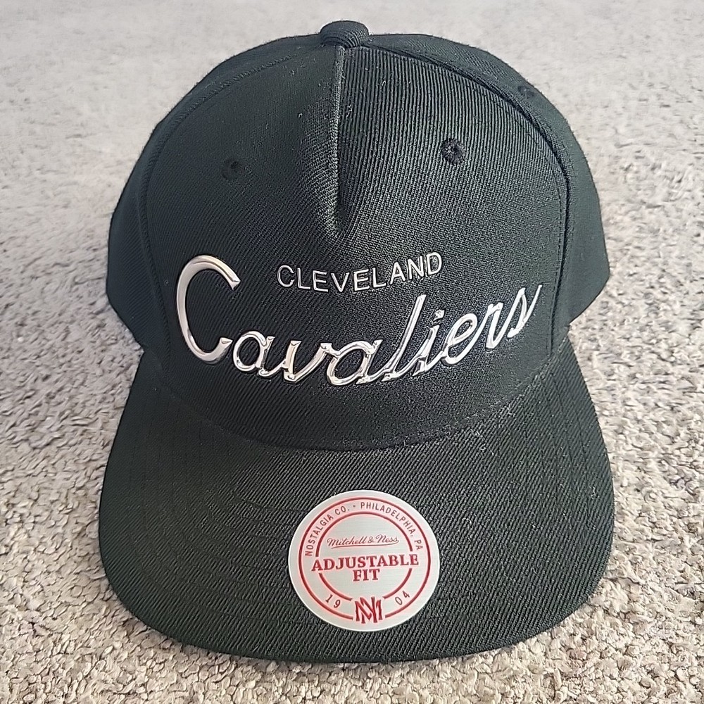Cleveland Cavaliers Mitchell Ness Hat Cap Script Logo NBA Basketball Snapback