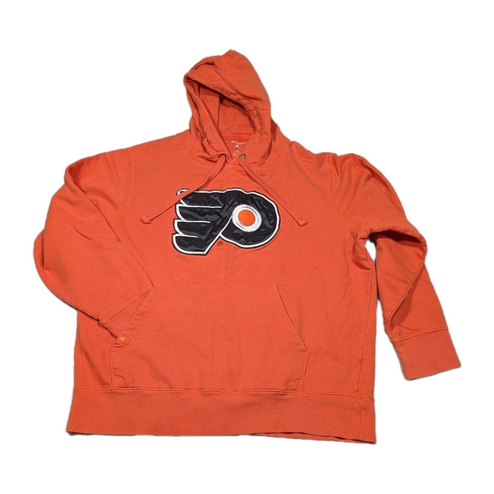 Philadelphia Flyers Hoodie Sweatshirt Men XL Orange NHL Pullover Embroidered