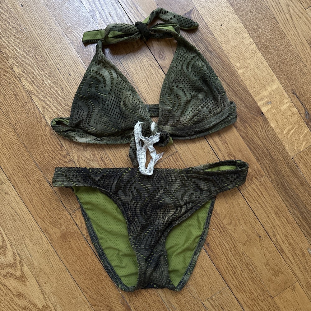 Vintage Lucky Brand Green Bikini Small