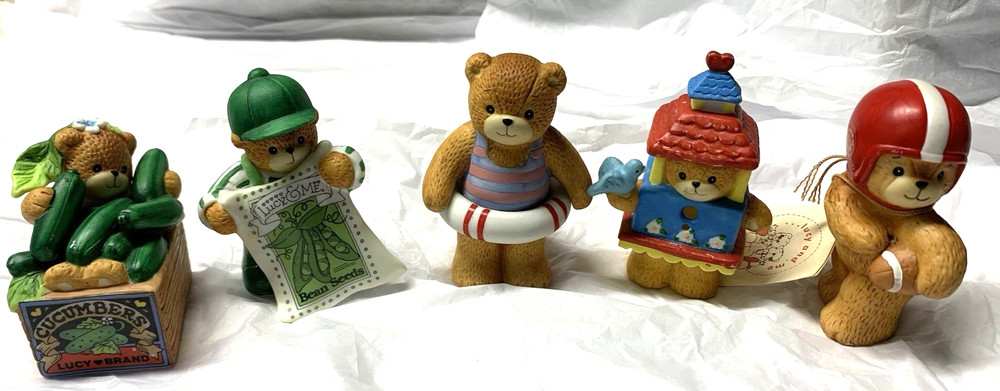 Enesco Lucy and Me Bears Lot of 5 Porcelain figurines