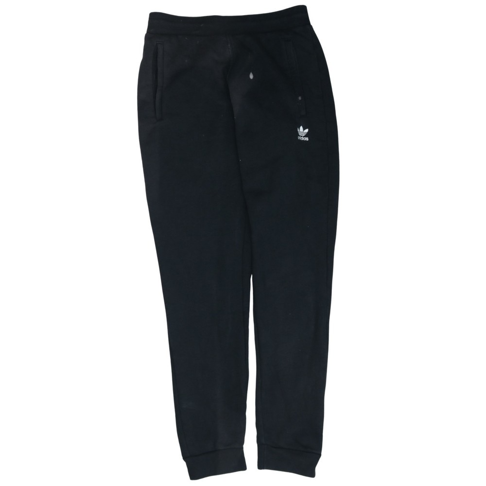 Adidas Mens Joggers Black Originals Trefoil Logo Elastic Waist Zip Pockets M