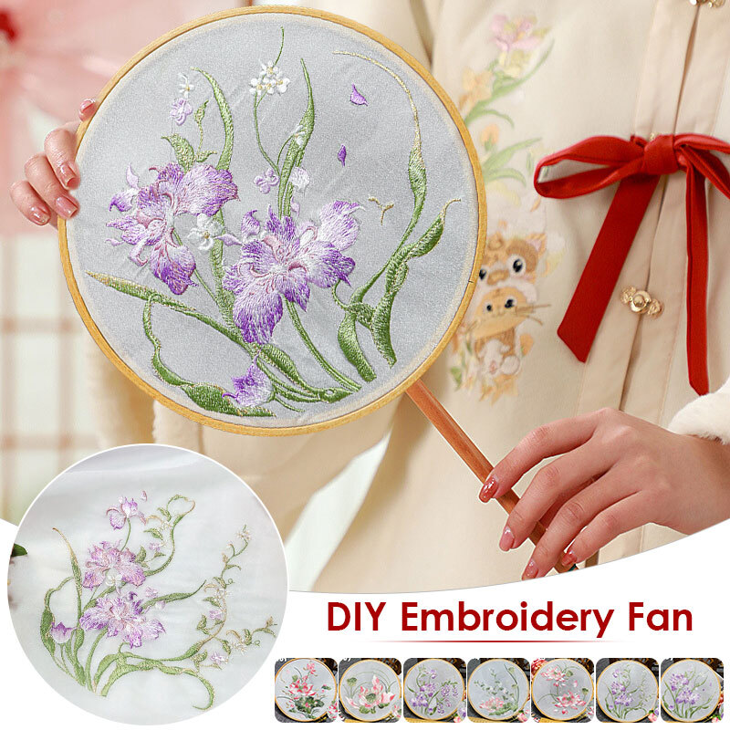 1pc Chinese Style Embroidered Lotus Patches for Hanfu DIY Sewing Accessories NEW