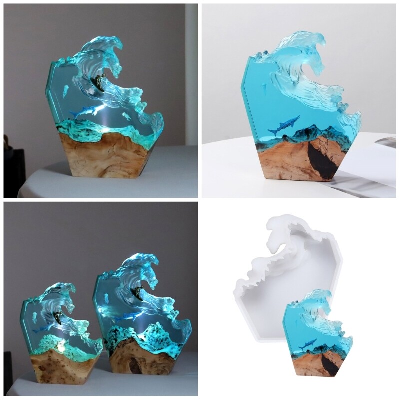 Resin Silicone Moulds Resin Casting Molds Irregular Waved Shape Mold for