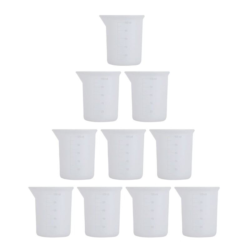10pcs 100ml Silicone Resin Measuring Cups for Epoxy Mixing and Molds