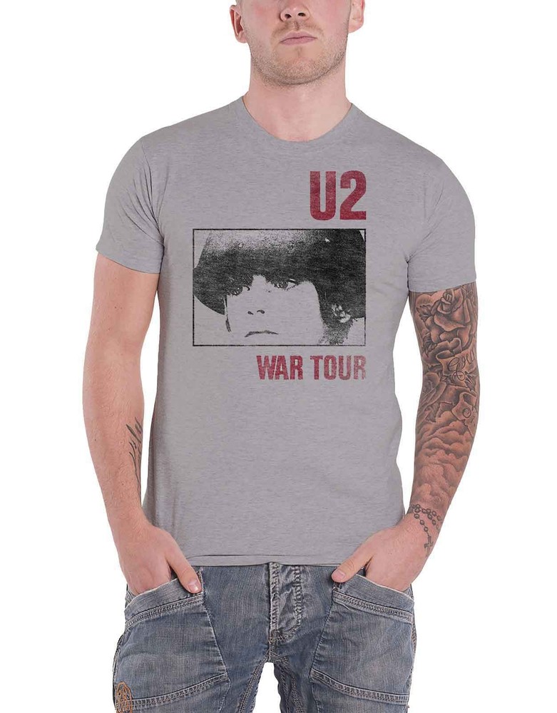 U2 War Tour Band Logo Official Mens Grey T-Shirt