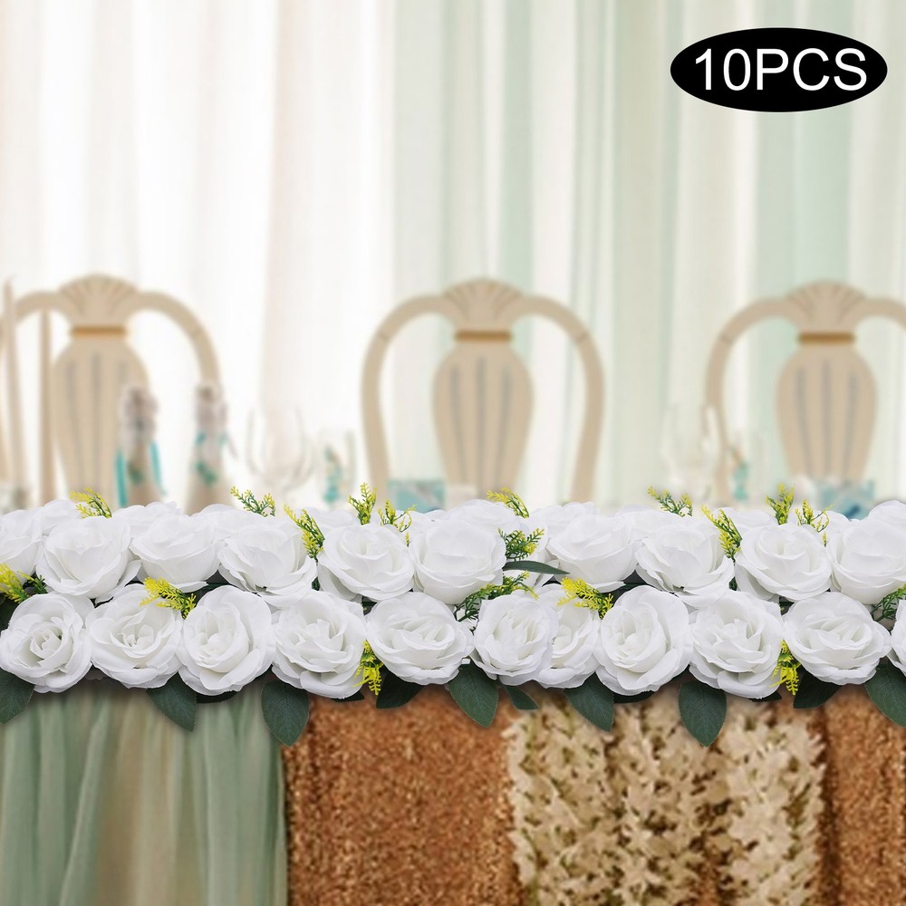 Wedding Dining Table Flower Centerpiece Floral Arrangement 10 Pieces White Roses