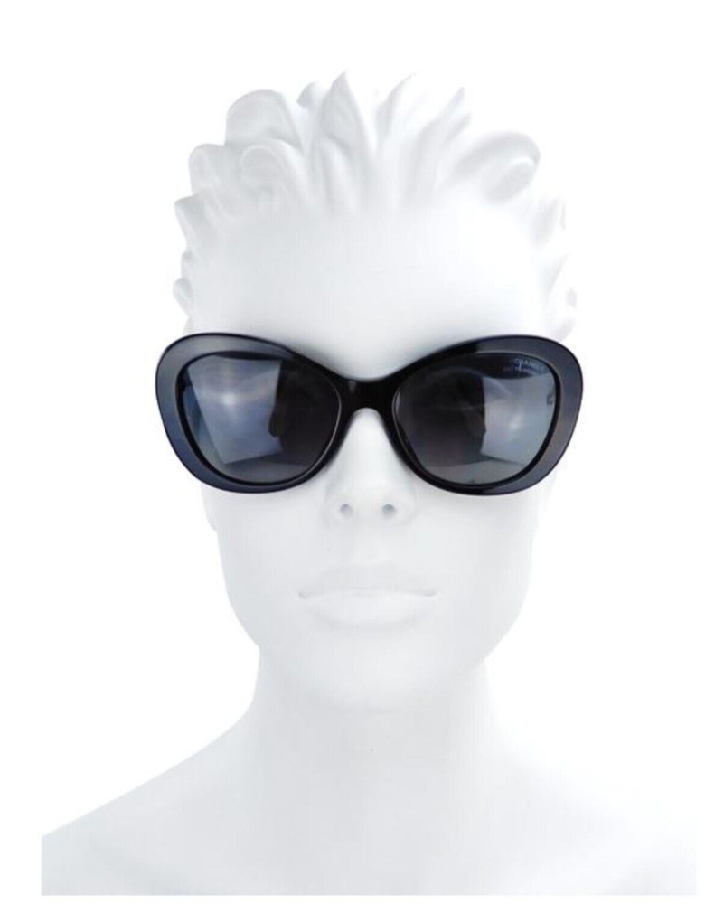 CHANEL CH 5264 501/S8 57mm Black Clear Polarized Oversized Sunglasses Made in Italy  