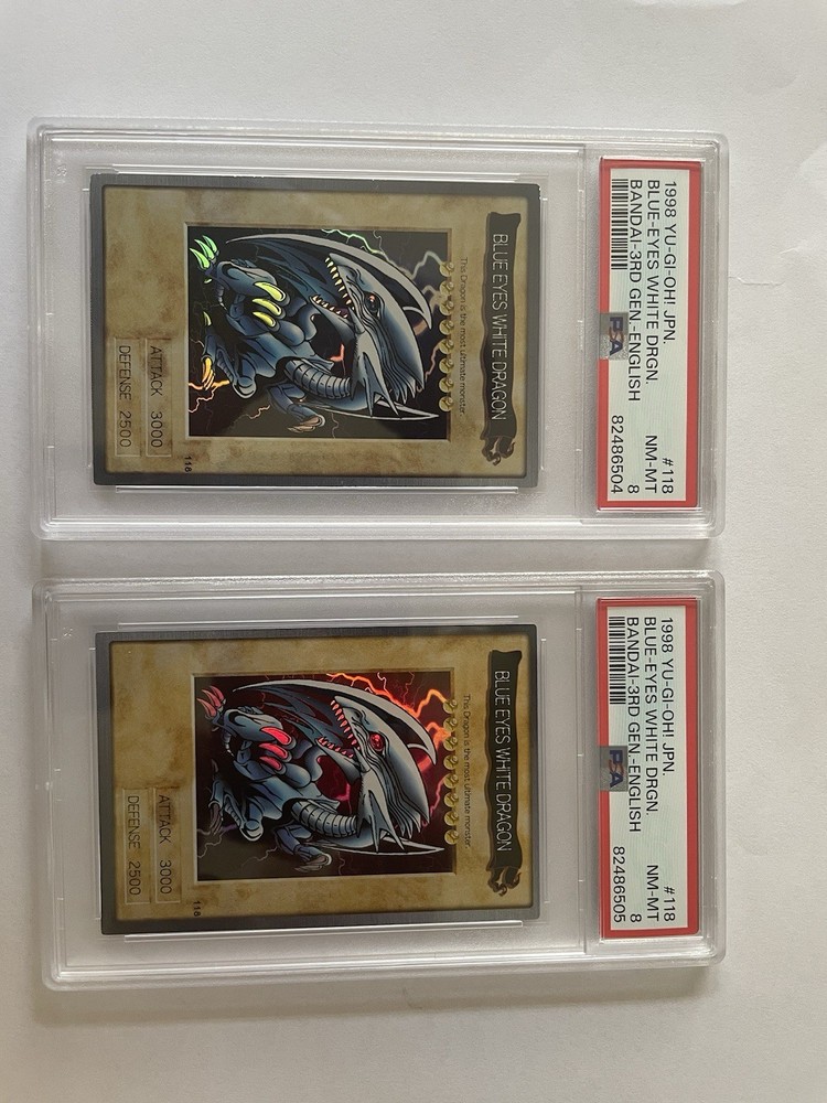 1998 Bandai Blue Eyes White Dragon PSA 8 3rd Gen #118 Trading Card