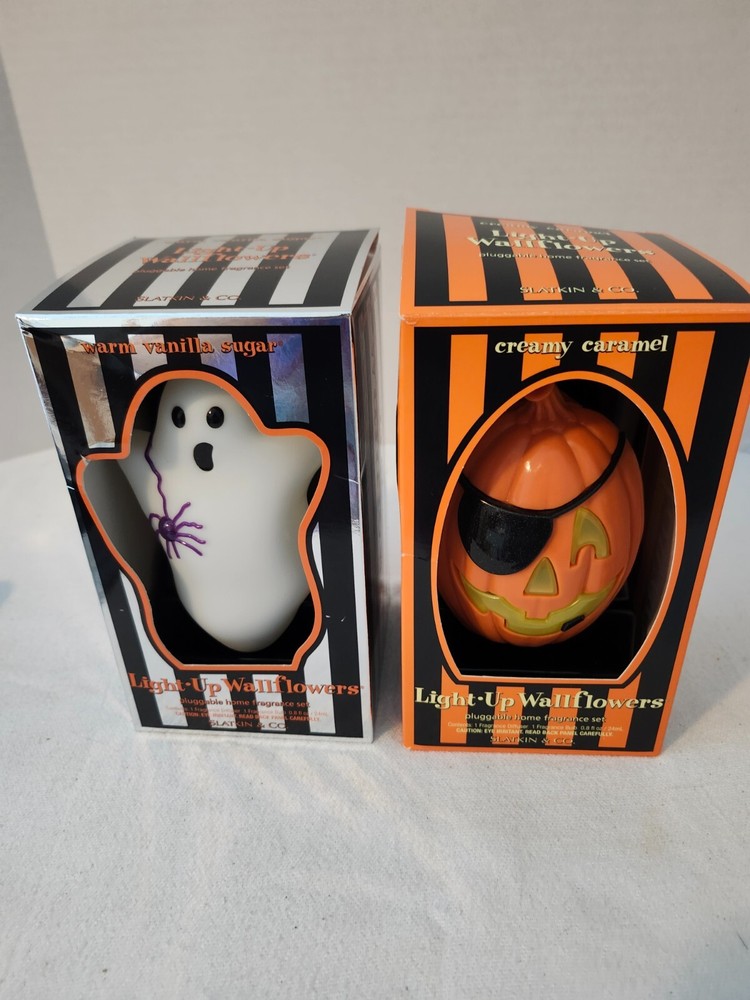 Slatkin & Co Pumpkin and Ghost Wallflowers Home Fragrance Set of 2