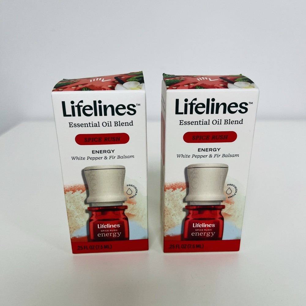 Lifelines Focus & Energy Essential Oil Blend 2 Pack 0.25oz New
