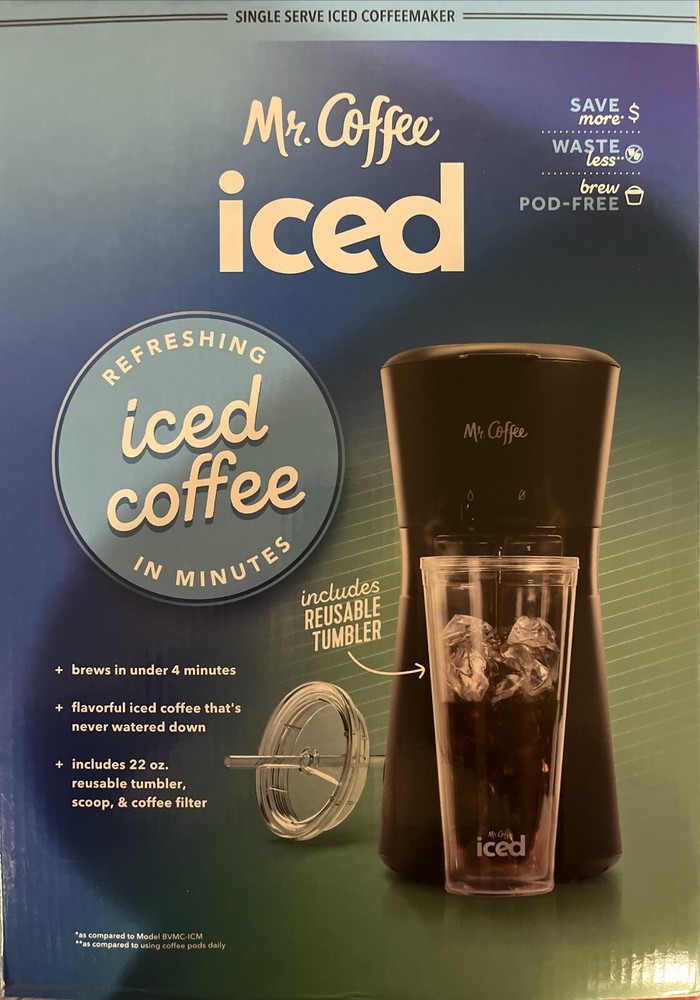 Mr. Coffee Single Serve Iced Coffeemaker With Reusable 22oz Tumbler - New In Box