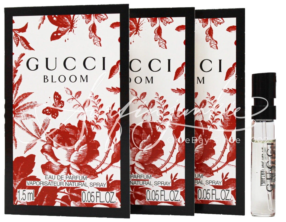 Gucci Bloom Eau de Parfum .05 oz Vial Mini Vials Perfume 3pc Traveler Sampler