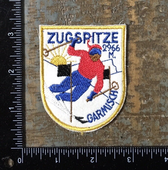 Vintage ZUGSPITZE Ski Resort Skiing Garmisch Germany Travel Souvenir Patch