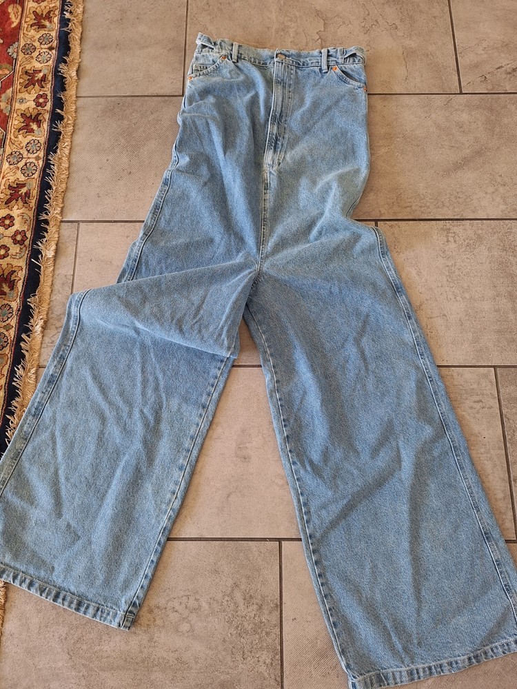 ALOHAS Lola Blue Denim Strapless Wide Leg Jumpsuit Boho Casual Beachy Size M