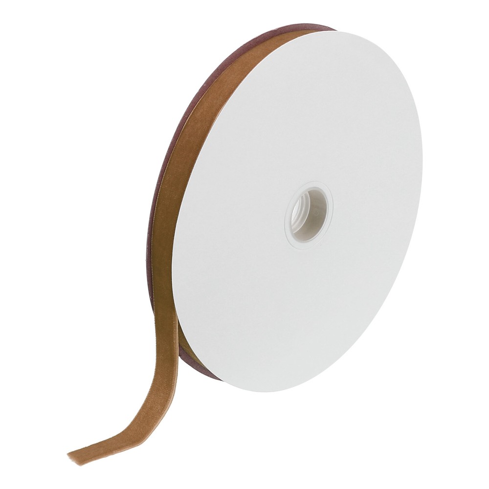 Velvet Ribbon 5/8 Inch x 25 Yard Single Face Spool Velvet Fabric Coffee Color