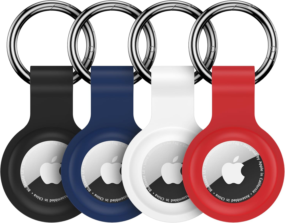 Silicone AirTag Holder Keychain Case with Ring for Secure Attachment