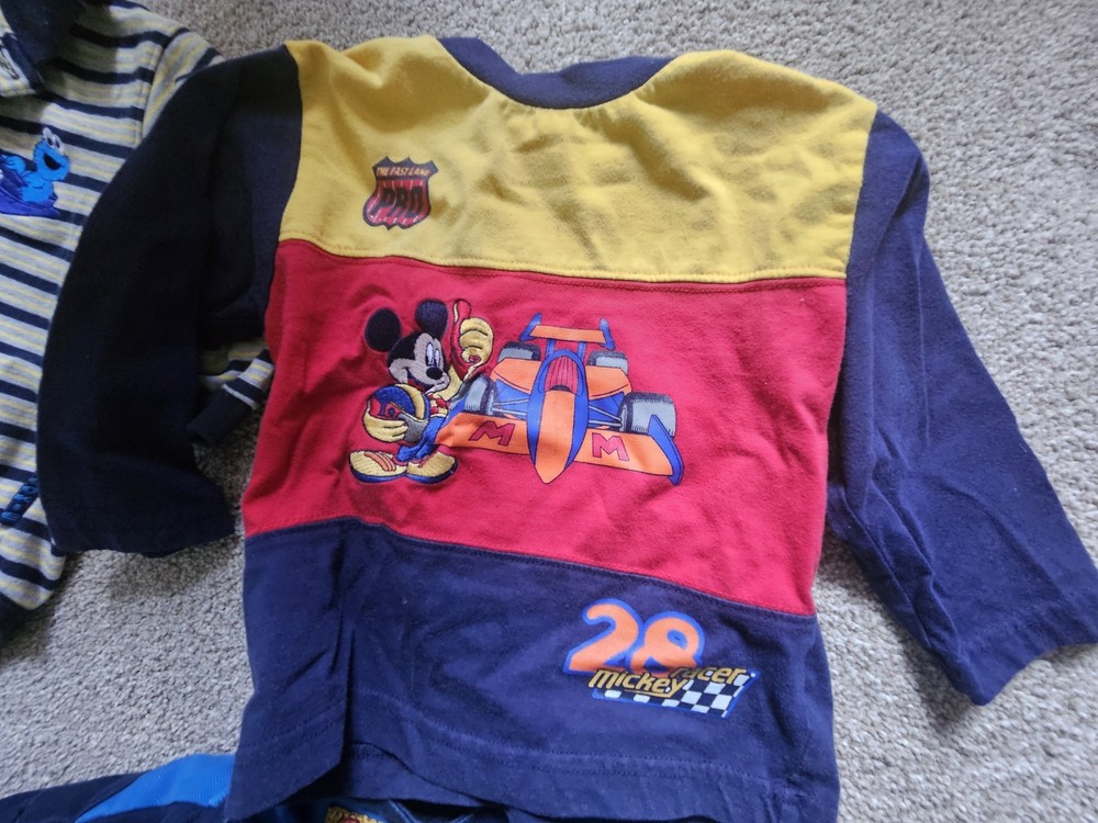 Vintage Disney Mickey Mouse T Shirt Boys Size 18 months Long Sleeve Top Tee