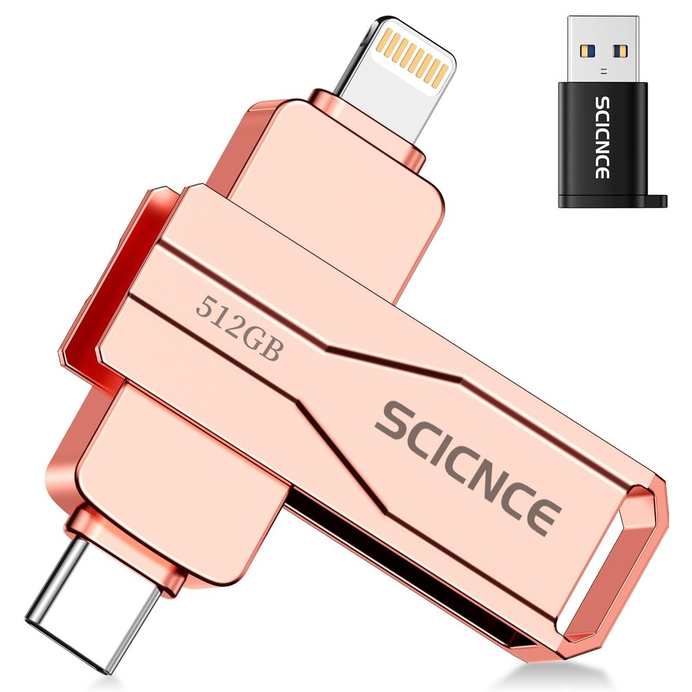 512GB Flash Drive for iPhone iPad with Photo Storage and OTG Support