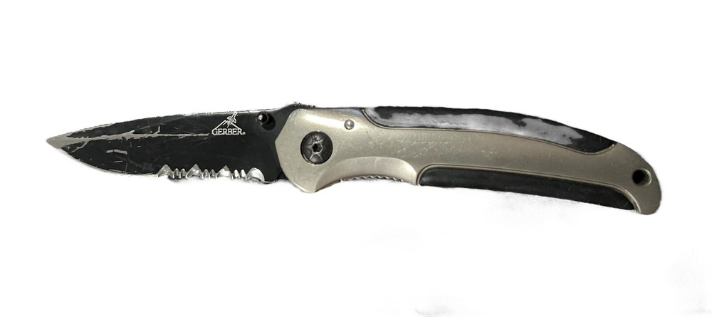 Gerber AR 3.0 Pocket Knife Liner Lock Combo Edge Black Blade - Preowned