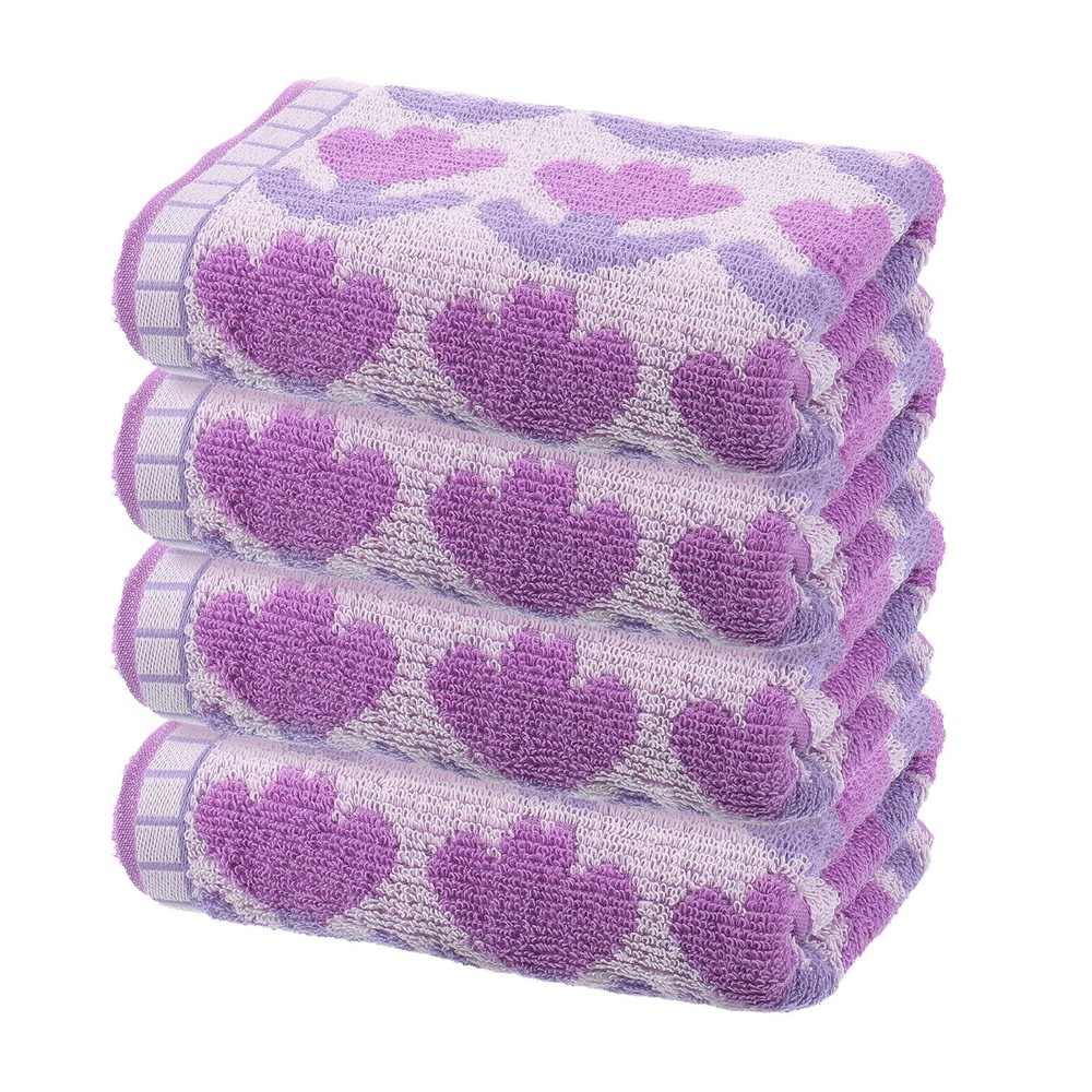 4 Pcs Gym Hand Towels Purple Towels 13 x 29 Inch for Gym (Tulip Pattern)