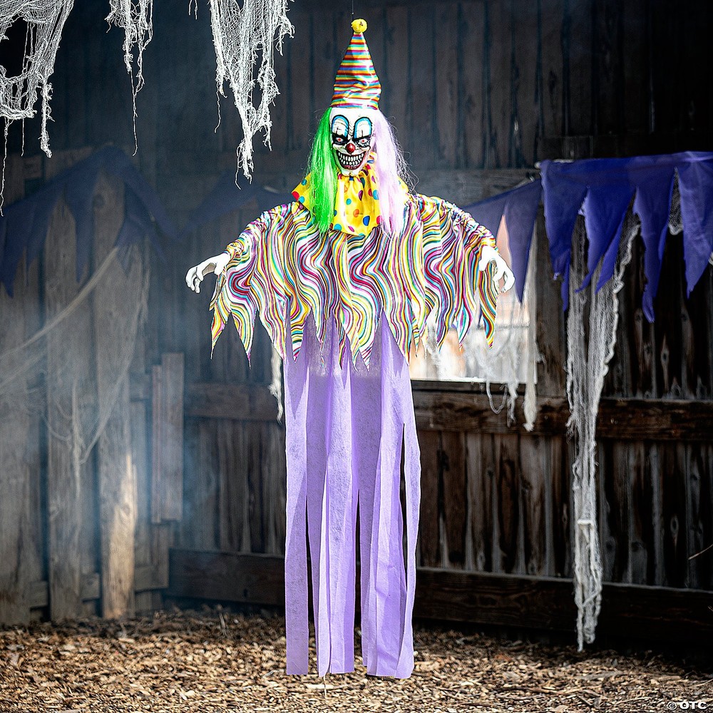 5.5ft Glowing Hanging Clown with Spooky Sound Effects  