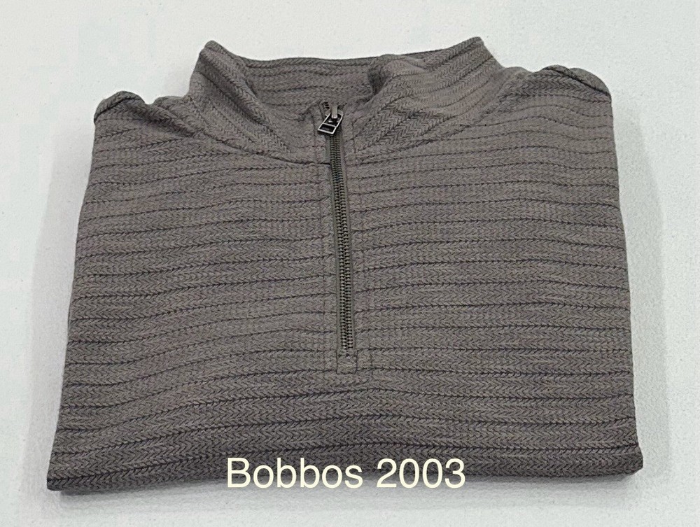 Dockers Men's Quarter Zip Regular Fit Textured Fabric Pullover, Gray, Size M