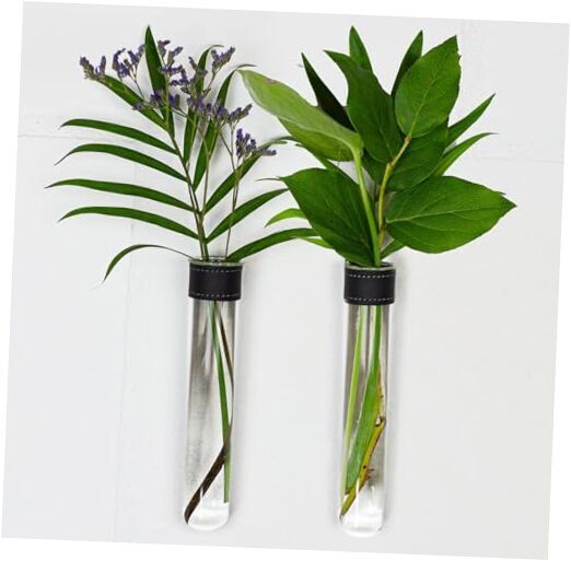 Magnetic Wall Hanging Plant Propagation Station - 2PC - Leather 2X Black