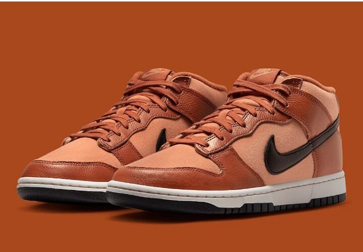 Nike Dunk Mid Amber Brown Dark Russet Black DZ2533-200 Men's Sizes 10 11 11.5 Sneakers