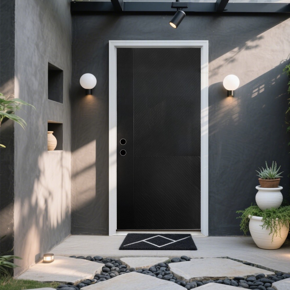 36x80 Inch Fiberglass Entry Door RH Inswing with Vinyl Frame and 4-9/16 Jamb