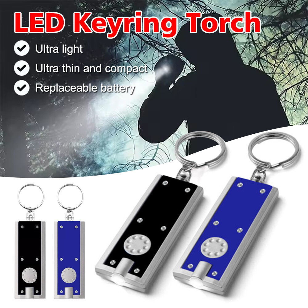 Mini Ultra Bright LED Camping Flashlight Keychain Torch, Portable, 2PCS