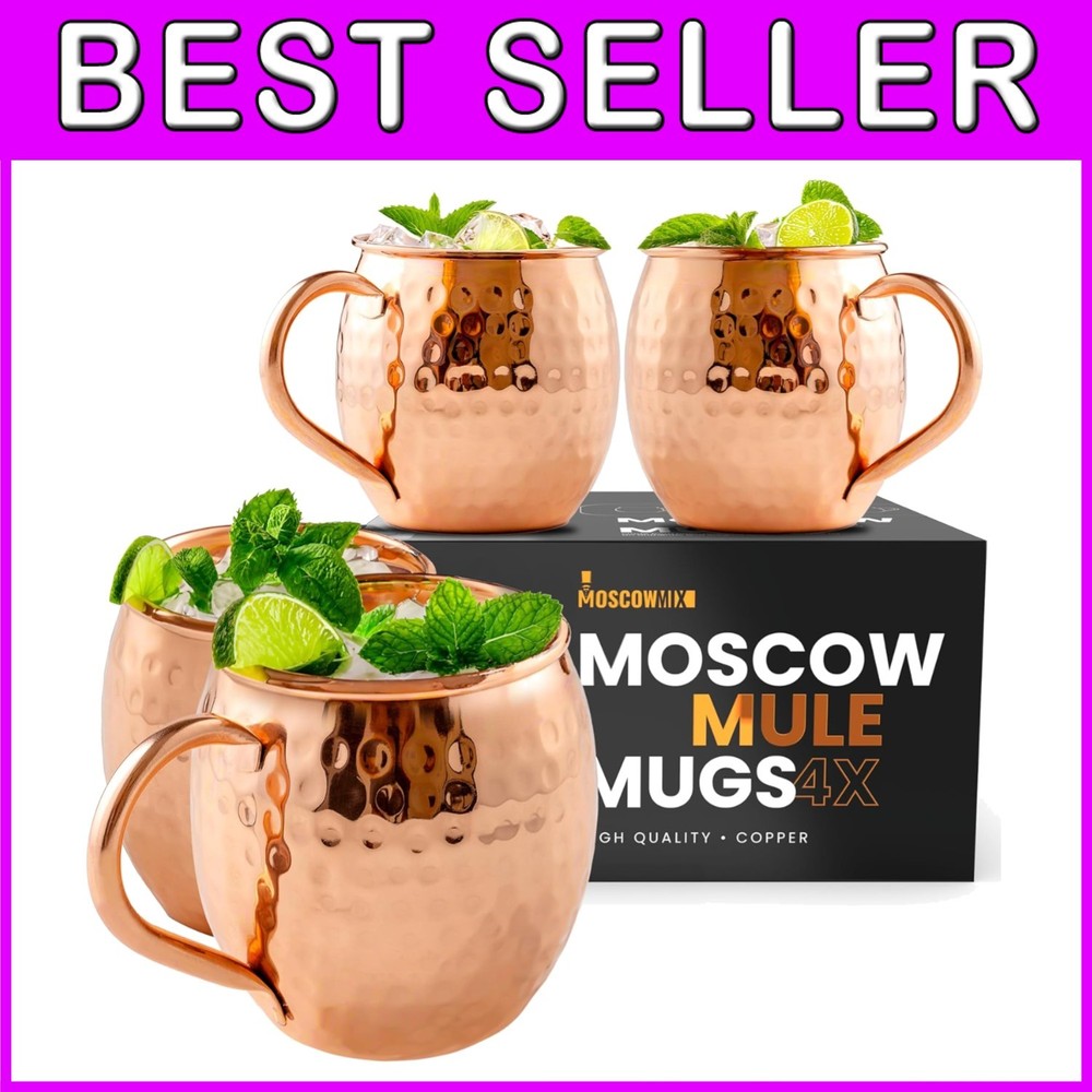 Large Copper Mugs - Set of 4 for Moscow Mules
