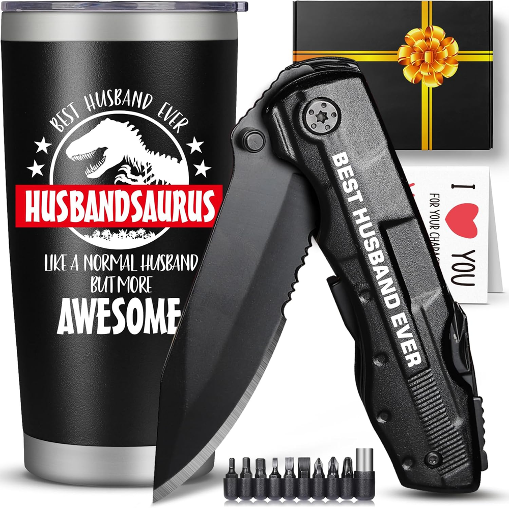 Father'S Day Gifts from Wife,Husband Gifts,Tumbler Multitool Knife Set,Husband S