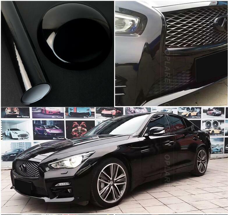 65FT x 5FT Black High Gloss Vinyl Car Wrap Film Roll for Graphics-image