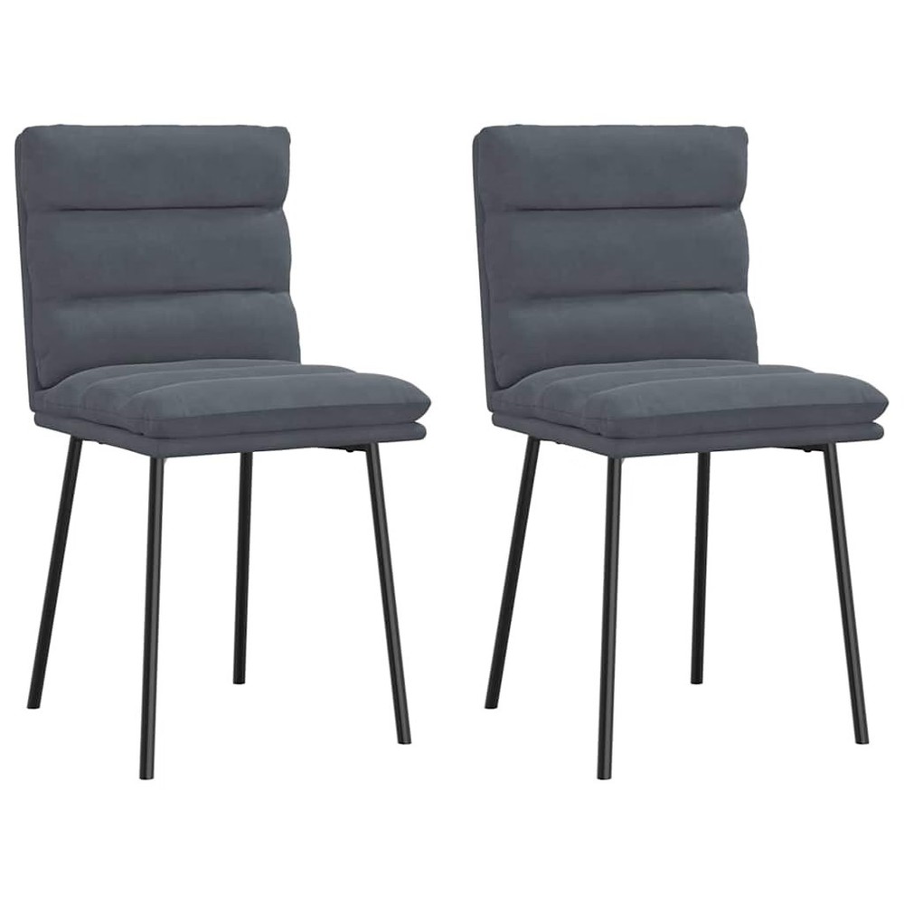 Dining Chair Set of 2 Dark Gray